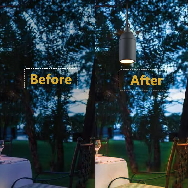 HLA06 2-Pack Low Voltage Black Rounded Pendant with MR16 3W 300LM 3000K Warm White LED Aluminum Light Hanging Patio Light Package