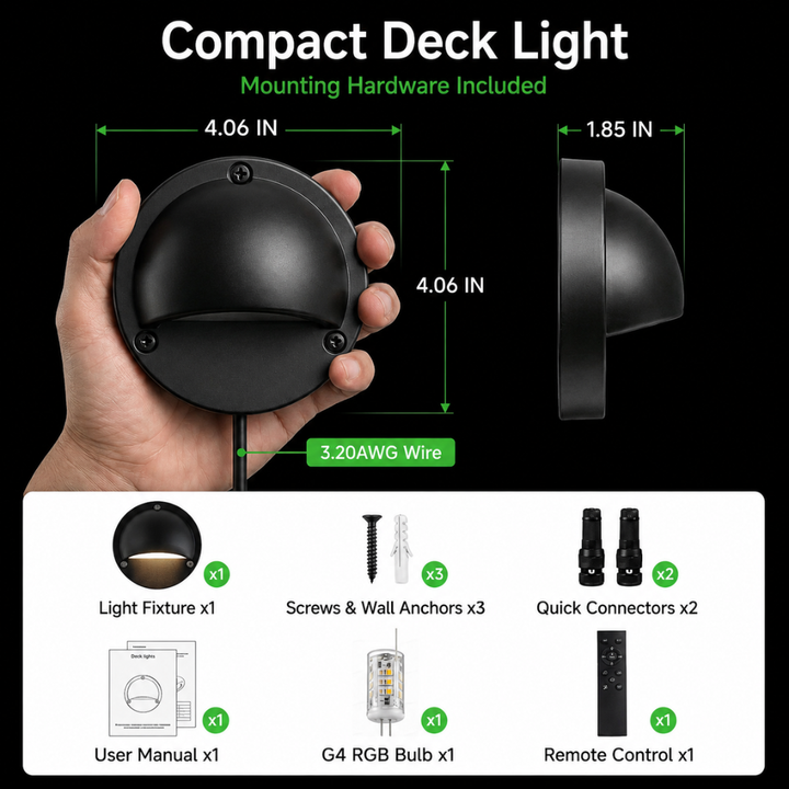 Outdoor Landscape Lighting LED 12V Low Voltage STRA01 3W Bluetooth Smart G4 RGBCW LED 2700K-6000K 12V Low Voltage LED Outdoor Step Deck Lights Package, Step Horizontal Patio Landscape Lights with Remote Control