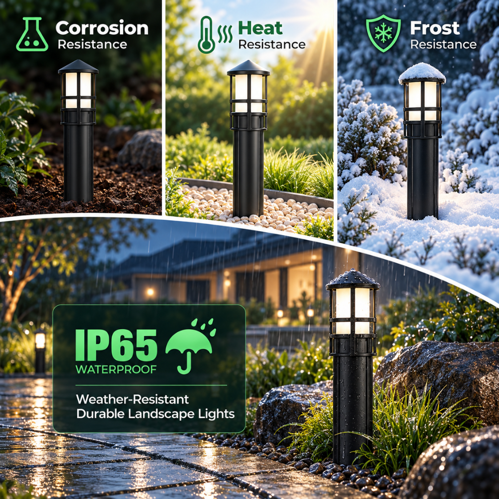 ALP53 Paquete de 10 luces para caminos de bajo voltaje Aluminio fundido, 3 W 12 V CA/CC Iluminación LED para caminos