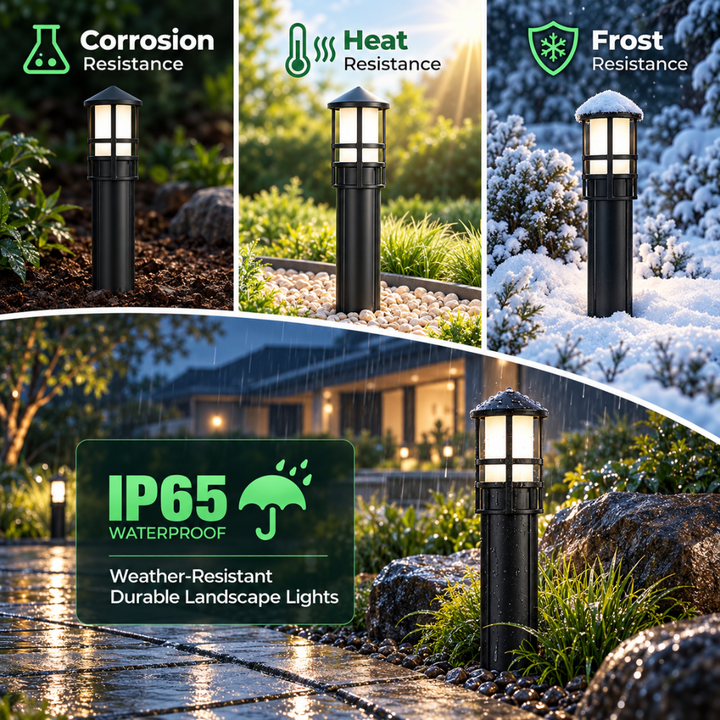 ALP53 Paquete de 10 luces para caminos de bajo voltaje Aluminio fundido, 3 W 12 V CA/CC Iluminación LED para caminos