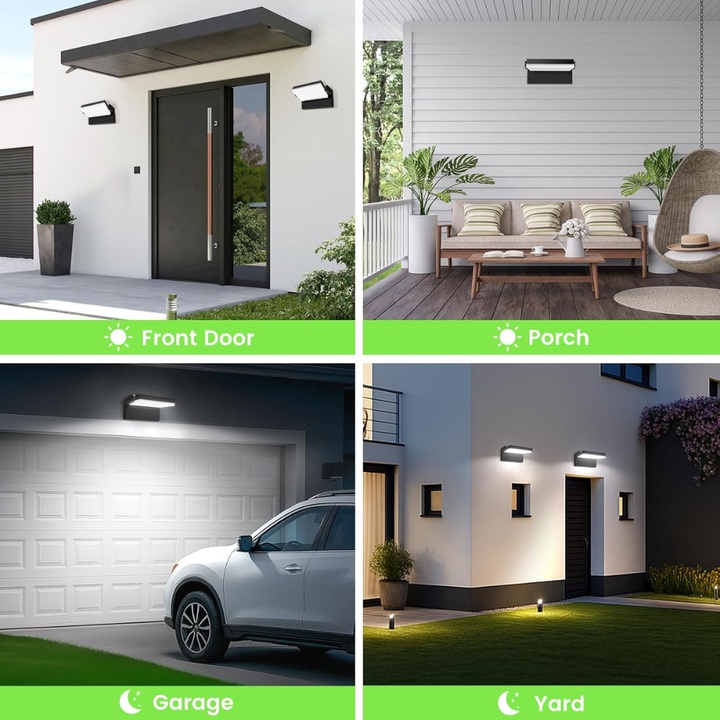 SCA03 Adjustable 20W/40W/55W 3CCT 3000K/4000K/6500K Integrated LED Wall Sconce Flood Light 9″x5.9″x4.5″ 120V Line Voltage Aluminum Wall Sconce Lighting IP65 Waterproof