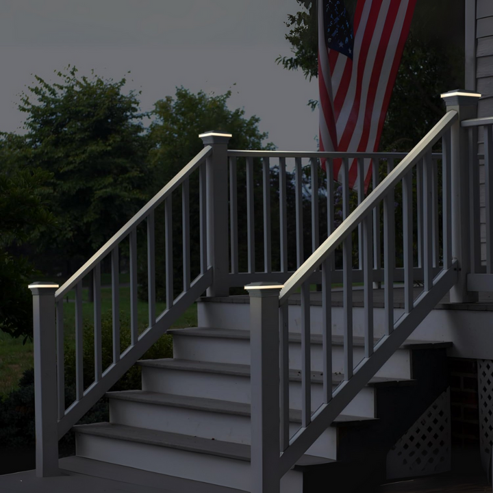 Outdoor Landscape Lighting LED 12V Low Voltage CPL03 Modern Flat-Top 12V AC/DC Low Voltage 3W 2700K/3000K 150 Lumens LED Post Cap Light for 3.5x3.5 or 4x4 Posts IP65 Waterproof