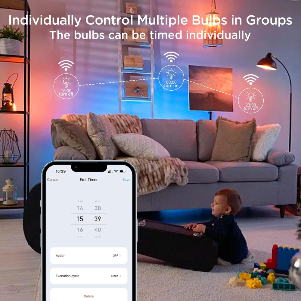 RGBCW G9 4W Smart WI-FI Control LED Light Bulb 2/3 Pack, Energy Saving RGBCW Color Changing 2700K-6500K High Voltage 120V Outdoor LED Bulb Compatible with Alexa and Google Assistant