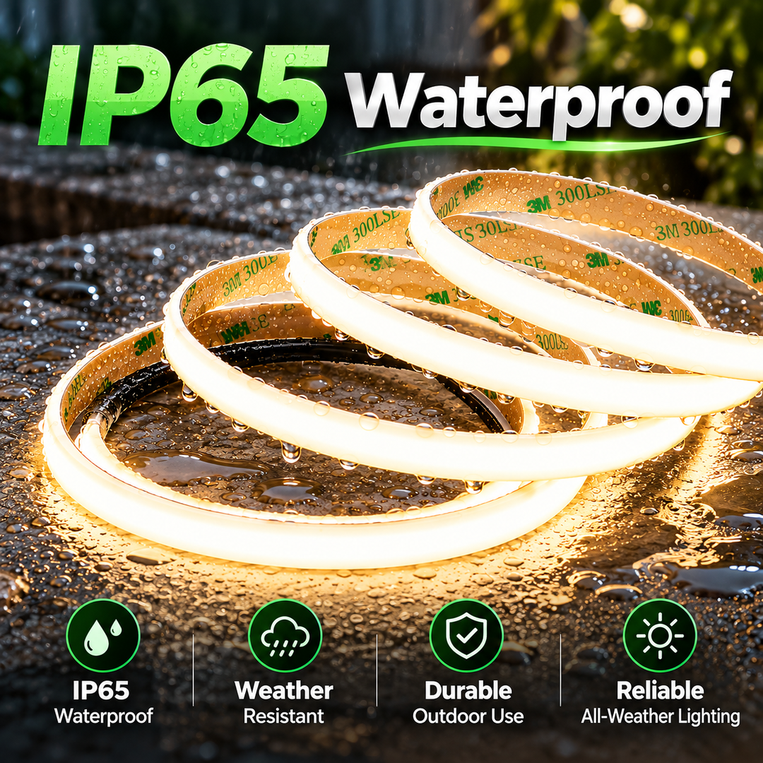 Outdoor Landscape Lighting LED 12V Low Voltage SLD13 Dotless Linear LED Dimmable, 6.1W/ft 10mm 16.4ft COB Strip Lights IP65 Low Voltage DC24V Diffused Tape Light