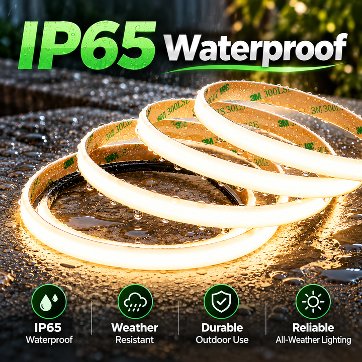 Outdoor Landscape Lighting LED 12V Low Voltage SLD13 Dotless Linear LED Dimmable, 6.1W/ft 10mm 16.4ft COB Strip Lights IP65 Low Voltage DC24V Diffused Tape Light