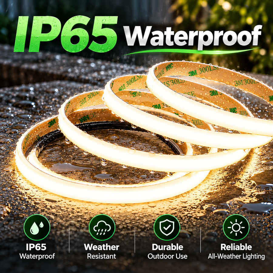 Outdoor Landscape Lighting LED 12V Low Voltage SLD13 Dotless Linear LED Dimmable, 6.1W/ft 10mm 16.4ft COB Strip Lights IP65 Low Voltage DC24V Diffused Tape Light