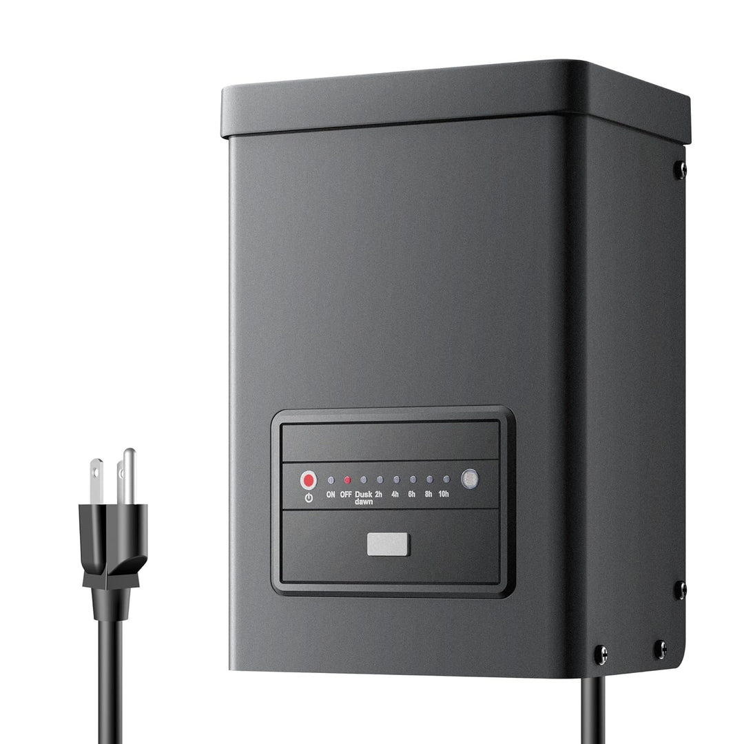 TSPA 60/120/200/300W AC 12V Outputs, Low Voltage Outdoor Plastic Transformer with Photocell and Countdown Timer