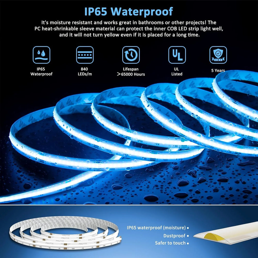 Outdoor Landscape Lighting LED 12V Low Voltage SLD38 Dotless Linear LED RGB Color Changing 3.66W/ft COB Strip Lights Low Voltage 10mm DC24V Tape Light
