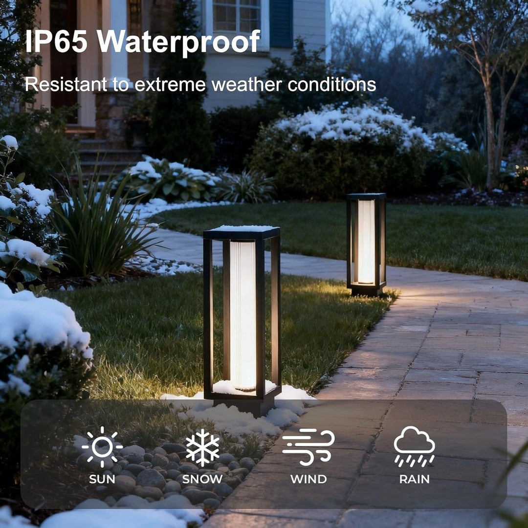 CPLA15 DC12V Low Voltage Integrated 10W 15" LED 3000K Outdoor Aluminum Ribbed Area Path Light Bolted Mount Base IP65 Waterproof