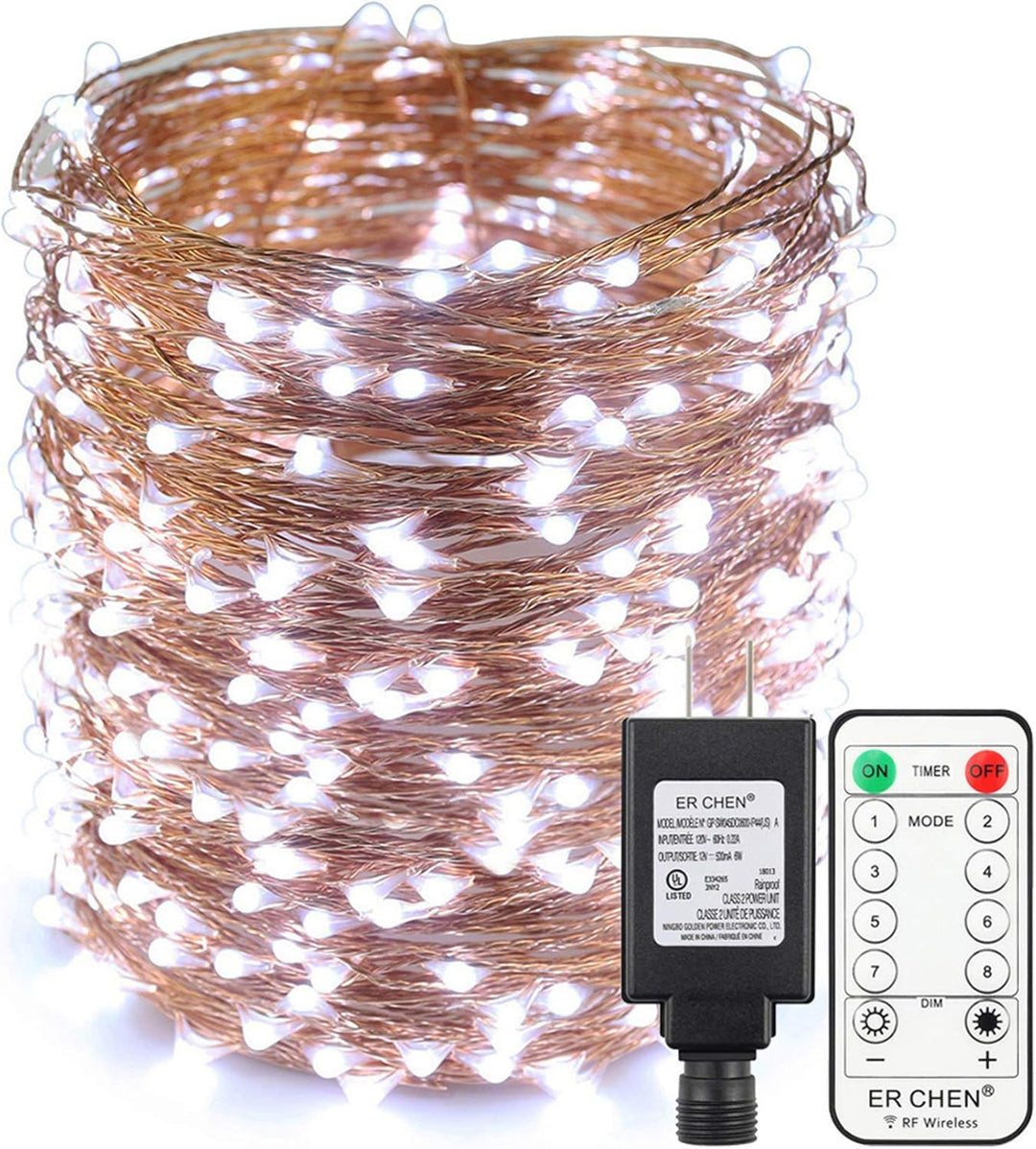 Fairy Lights LED 4.5V Low Voltage Dimmable Copper Wire Starry String Lights 2700K or 5000K IP65 Waterproof with Remote Control and Adapter