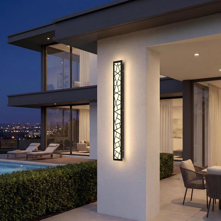 Outdoor Landscape Lighting LED 12V Low Voltage SCH18 1-Pack LED 39.4 Inch Rectangular Modern Outdoor Wall Sconce Light 32W 3200LM 3000K Aluminum and Acrylic Integrated LED Line Voltage 110V AC IP67