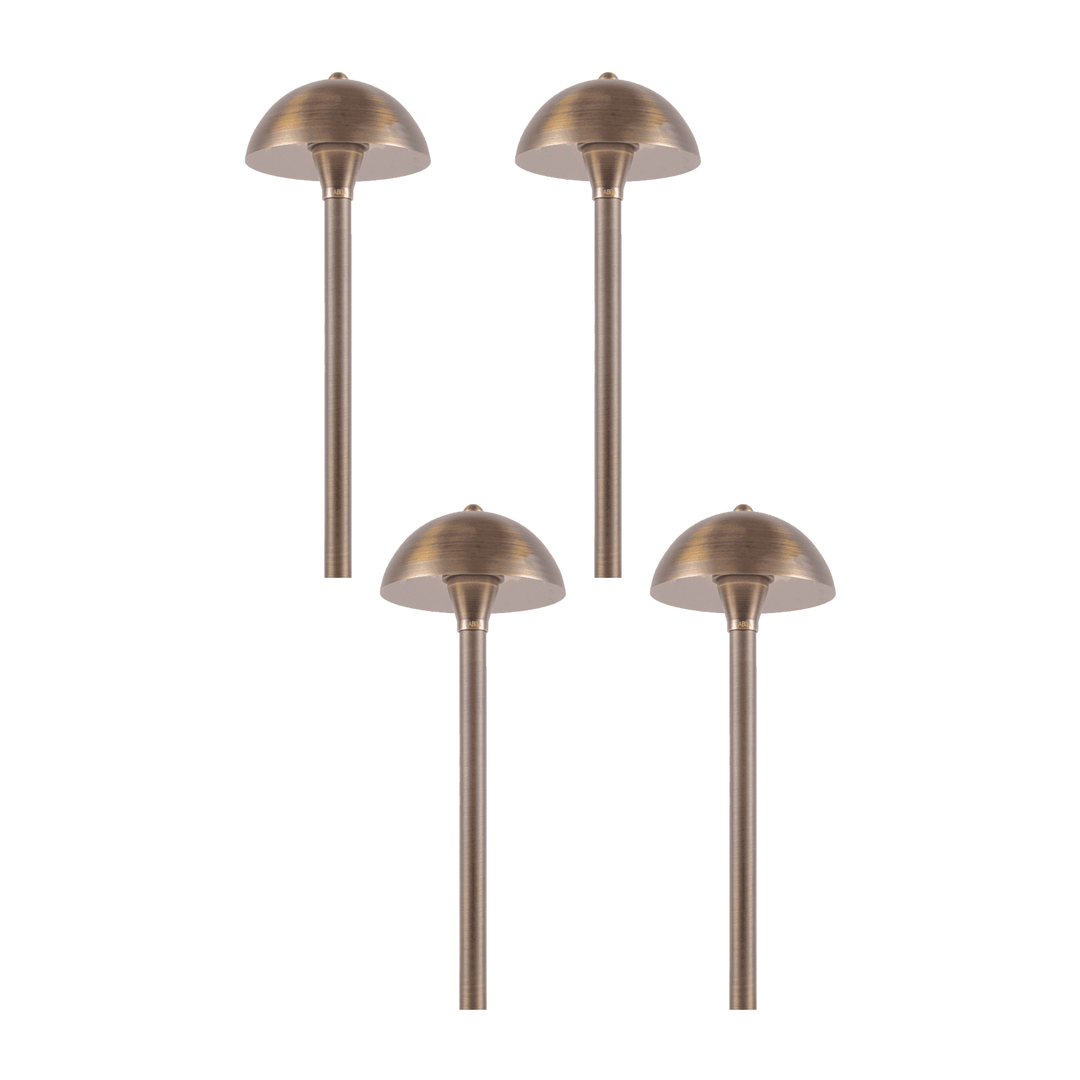 PLB08 4x/8x/12x Package Brass LED Globe Low Voltage Pathway Outdoor Landscape Lighting Fixture 3W 3000K Bulb