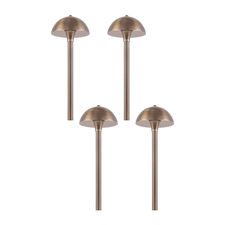 PLB08 4x/8x/12x Package Brass LED Globe Low Voltage Pathway Outdoor Landscape Lighting Fixture 3W 3000K Bulb
