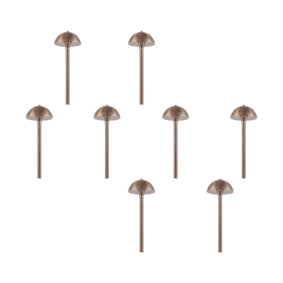 PLB08 4x/8x/12x Package Brass LED Globe Low Voltage Pathway Outdoor Landscape Lighting Fixture 3W 3000K Bulb