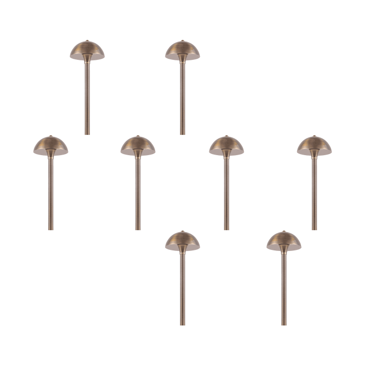 PLB08 4x/8x/12x Package Brass LED Globe Low Voltage Pathway Outdoor Landscape Lighting Fixture 3W 3000K Bulb