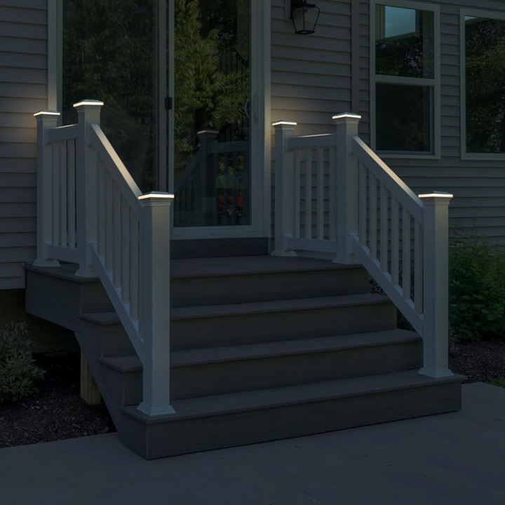 Outdoor Landscape Lighting LED 12V Low Voltage CPL03 Modern Flat-Top 12V AC/DC Low Voltage 3W 2700K/3000K 150 Lumens LED Post Cap Light for 3.5x3.5 or 4x4 Posts IP65 Waterproof