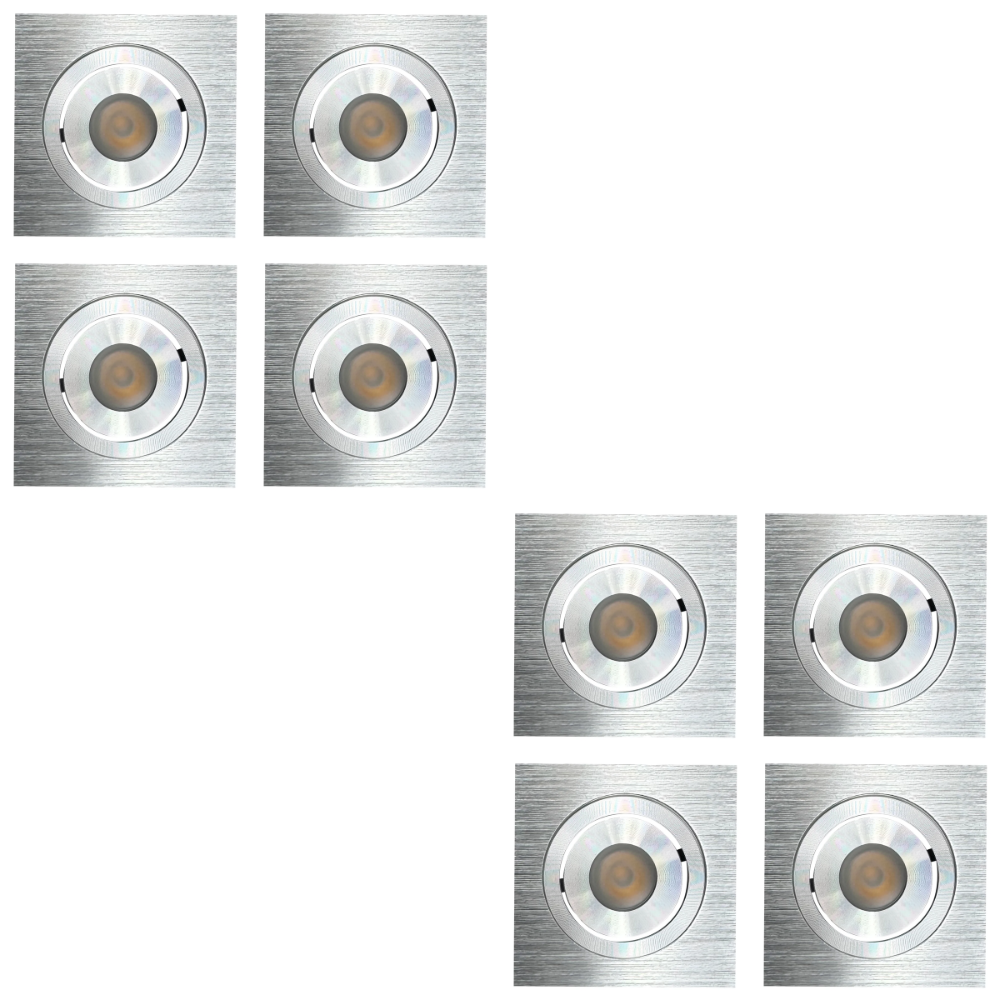 Outdoor Landscape Lighting LED 12V Low Voltage CB06 4x/8x/12x Package 1.5W DC12V Low Voltage Dimmable Recessed Square Cast Aluminum LED Puck Light Cabinet Downlighting 3000K or 5000K Silver 8 Pack