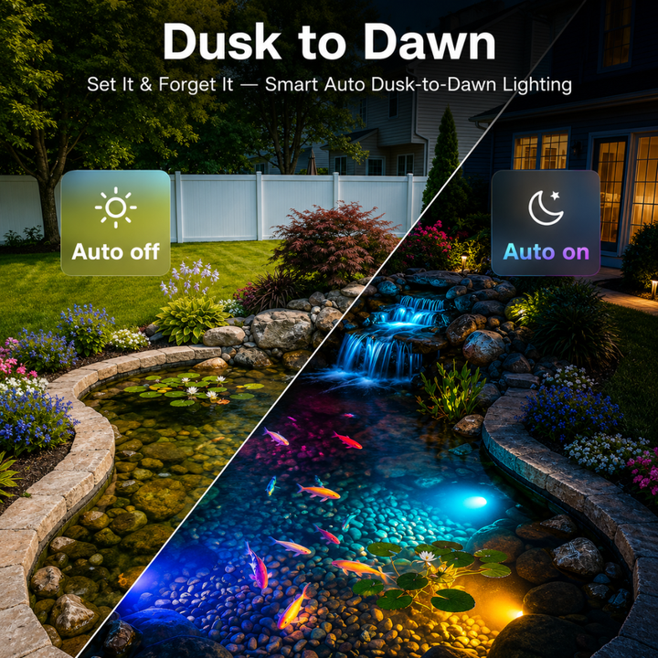 Outdoor Landscape Lighting LED 12V Low Voltage ULBA05 Aluminum Underwater Landscape 12-24V AC/DC 3W RGB+Warm White Integrated Color-changing Fountain Light Pond Lighting IP68 with Remote Control and Transformer Included
