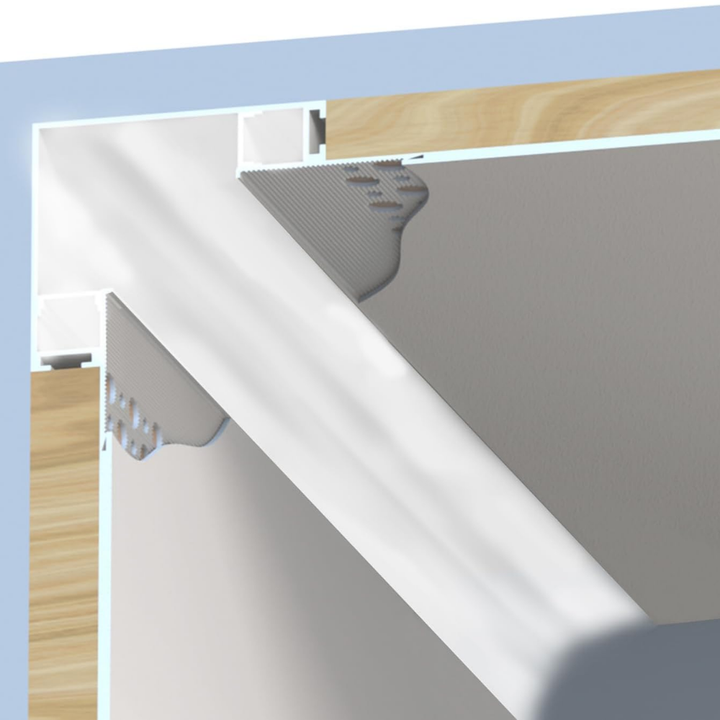 AC19 Trimless Recessed Baseboard Drywall Plaster Mud-In Z-Type Aluminum Channel with 6.6FT/2M For Max Inner 12.7mm Width LED Strip Lights Pack of 4