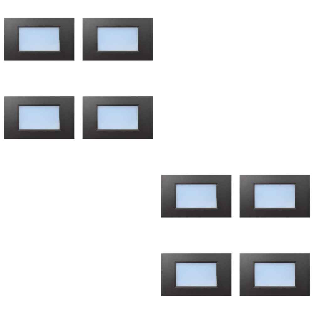 STA10 4x/8x/12x Package 3.5W 12V Low Voltage 3CCT Rectangular Waterproof Horizontal LED Aluminum Stair Step Light Fixture