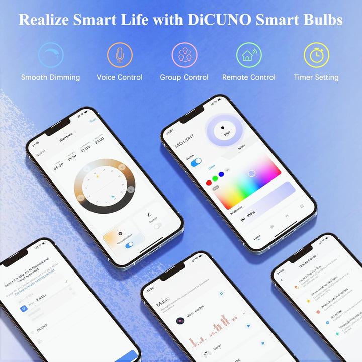 RGBCW MR16 5W Smart WIFI LED Light Bulb 4 Pack, Energy Saving RGBCW Color Changing 12V Outdoor LED Bulb Package Compatible with Alexa, Google Assistant, and Siri