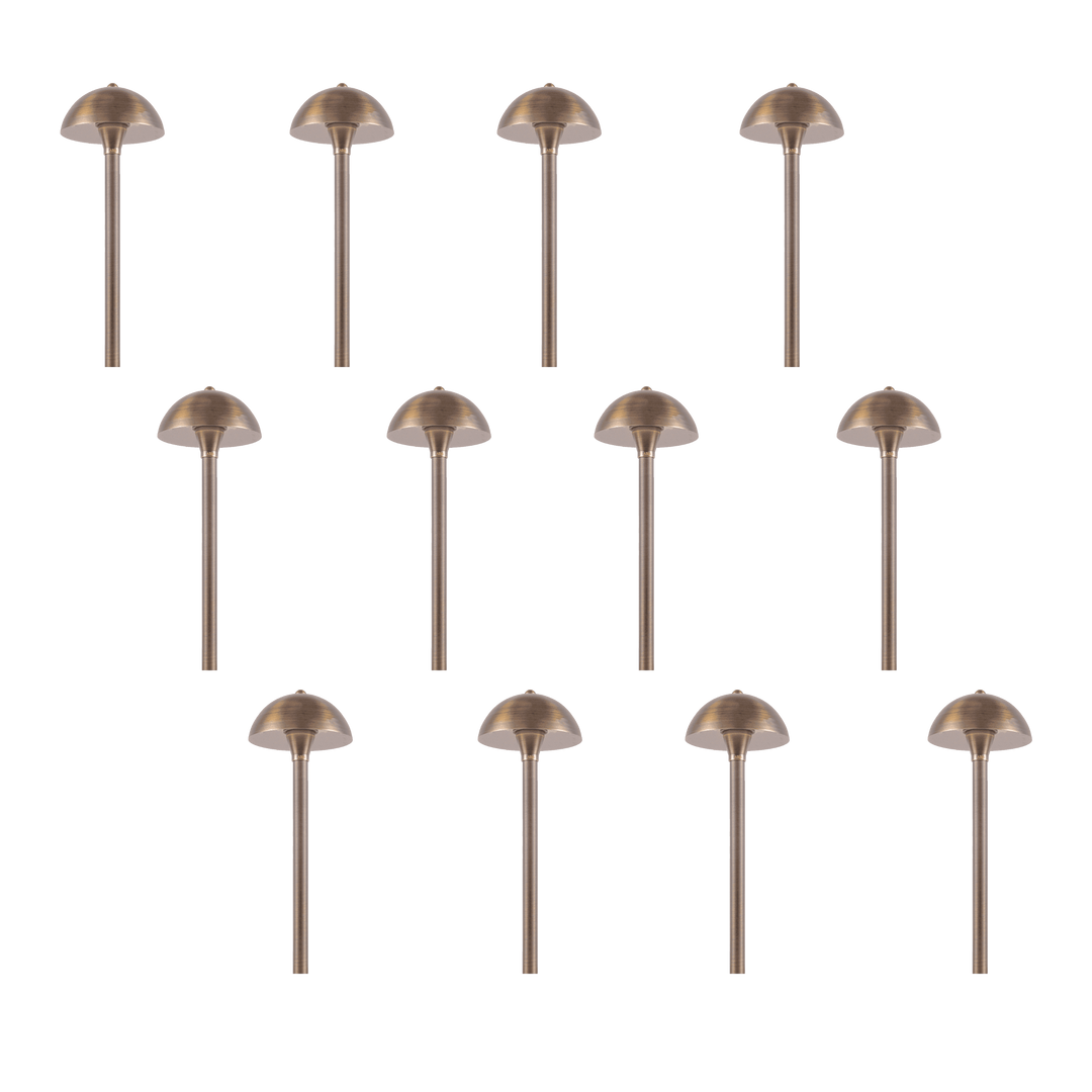 PLB08 4x/8x/12x Package Brass LED Globe Low Voltage Pathway Outdoor Landscape Lighting Fixture 3W 3000K Bulb