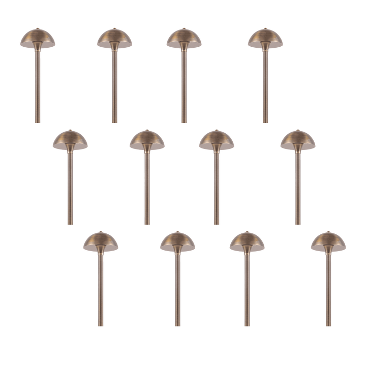 PLB08 4x/8x/12x Package Brass LED Globe Low Voltage Pathway Outdoor Landscape Lighting Fixture 3W 3000K Bulb