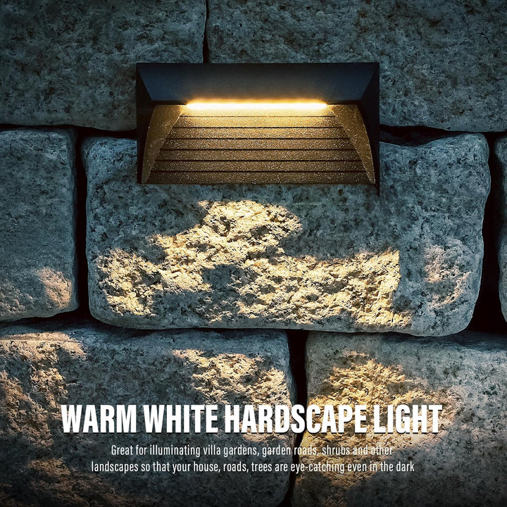 STLA13 Low Voltage 2W 12V LED Landscape Deck Light, Outdoor Retaining Wall Lights, IP65 Waterproof Step Lights, for Stair Lighting and Yard Patio Pathway Walkway (3000K)