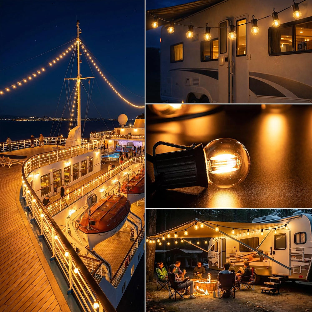 Outdoor Landscape Lighting LED 12V Low Voltage E26 1W 100LM 12V-24V 2200K Amber AC/DC LED Filament Edison 6-Pack Bulbs Package Energy Saving Low Voltage Light Bulb