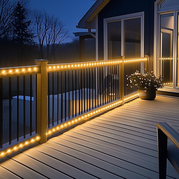 SLNR17 Dotted Neon RGBIC+CCT LED Strip Light 110V IP65 Outdoor Rated Dimmable High Voltage Flexible Rope Light , Mounting Clips, End Cap, Screws, Remote Control and Power Supply