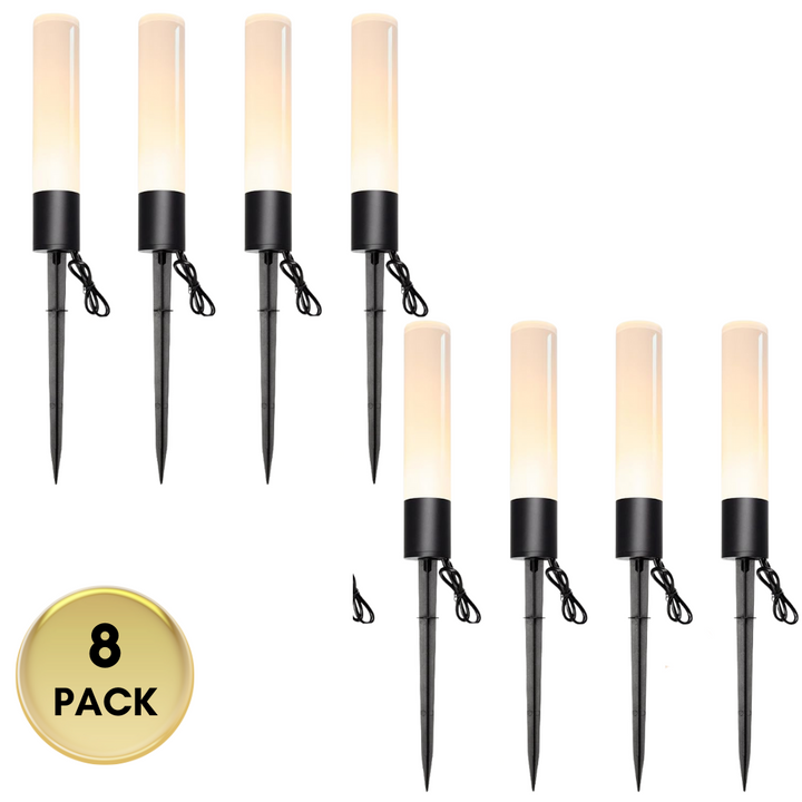 Outdoor Landscape Lighting LED 12V Low Voltage ALP55 Low Voltage Landscape Lighting Pathway Lights Package, 6W 300LM Landscape Lights 3000K Warm, IP65 Waterproof, Aluminum Outdoor Landscape Path Lights 8 Pack