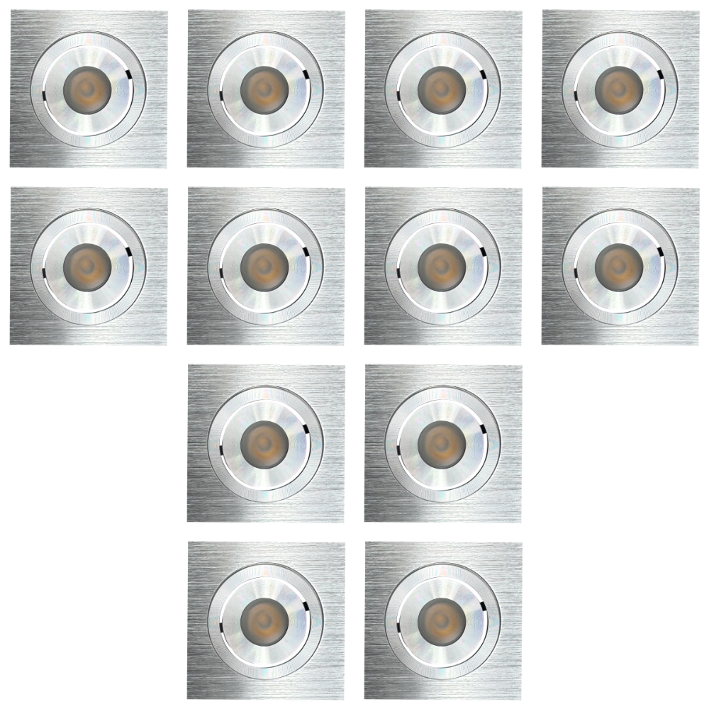 Outdoor Landscape Lighting LED 12V Low Voltage CB06 4x/8x/12x Package 1.5W DC12V Low Voltage Dimmable Recessed Square Cast Aluminum LED Puck Light Cabinet Downlighting 3000K or 5000K Silver 12 Pack