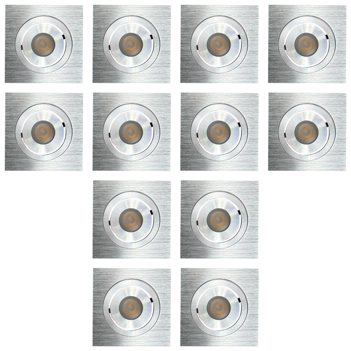Outdoor Landscape Lighting LED 12V Low Voltage CB06 4x/8x/12x Package 1.5W DC12V Low Voltage Dimmable Recessed Square Cast Aluminum LED Puck Light Cabinet Downlighting 3000K or 5000K Silver 12 Pack