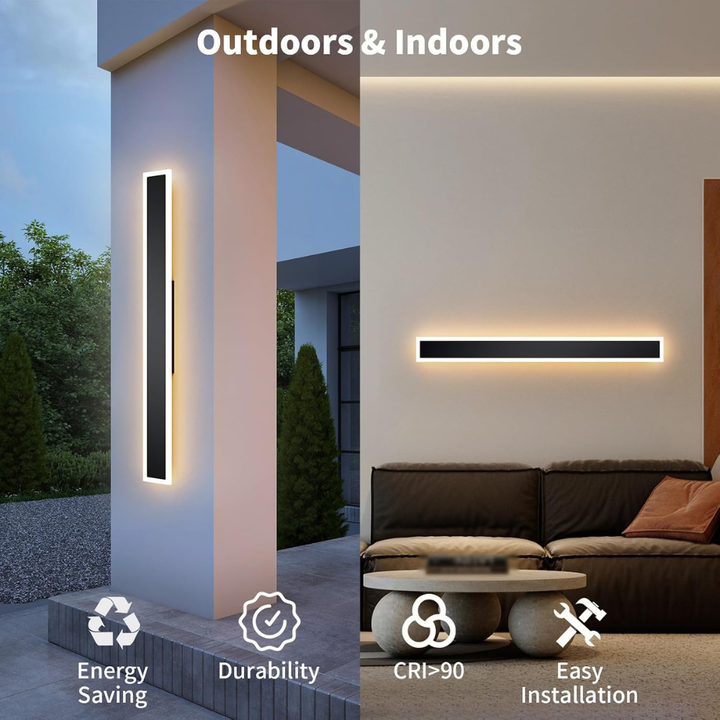 Outdoor Landscape Lighting LED 12V Low Voltage SCH15 2-Pack 3CCT 39.4 Inch LED Rectangular Modern Outdoor Wall Sconce Light Dimmable 120V Line Voltage IP65