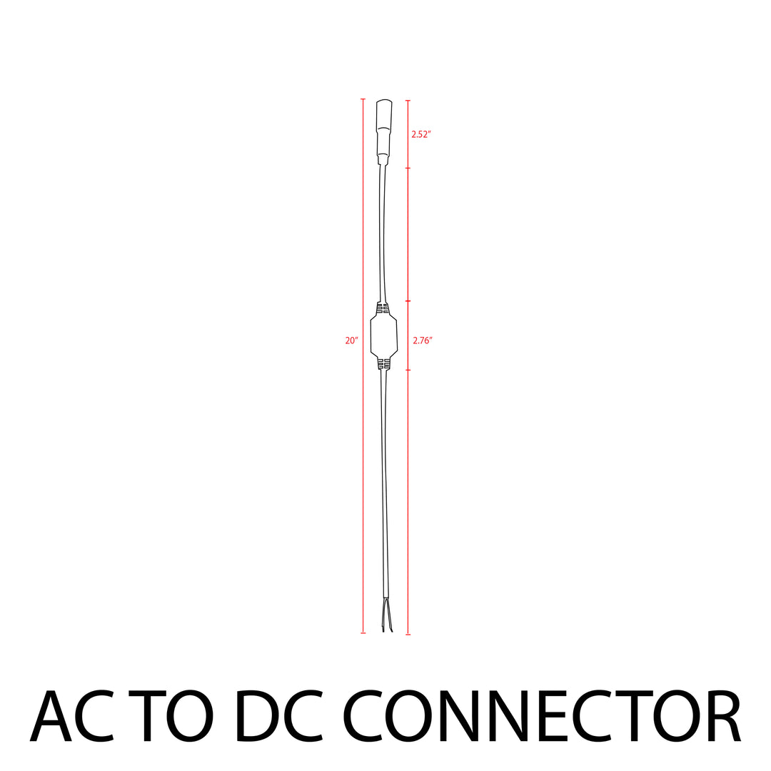 DC to AC 50W Max Connector for 12V LED Low Voltage Rope Lights Outdoor IP65