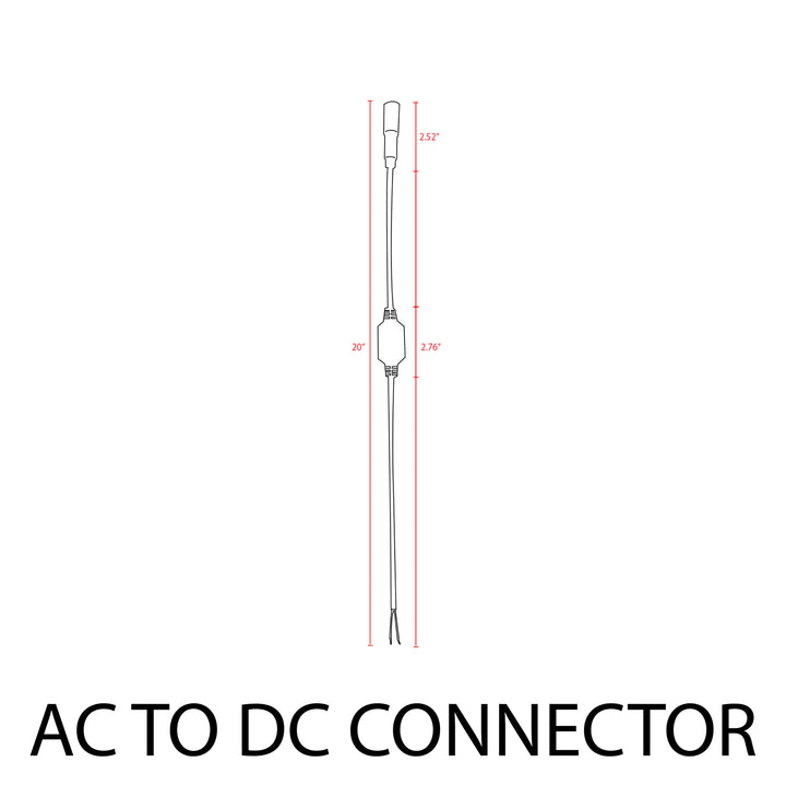 DC to AC 50W Max Connector for 12V LED Low Voltage Rope Lights Outdoor IP65