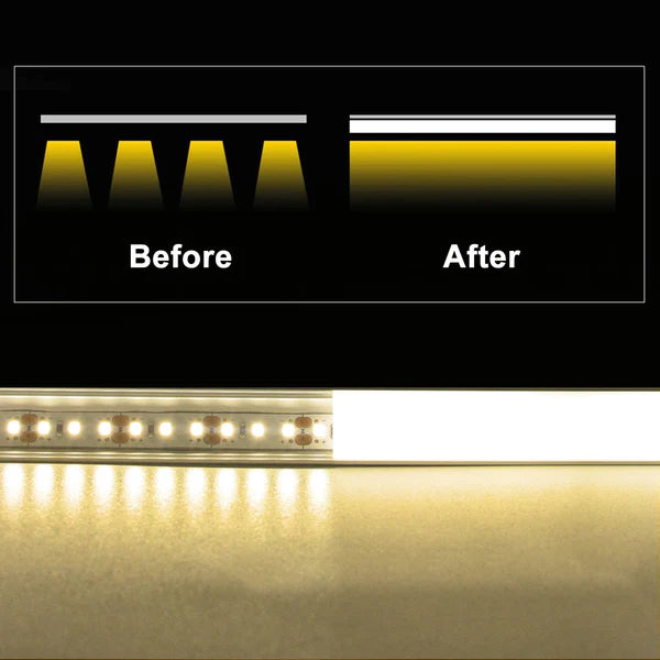 Montaje en superficie de canal de aluminio AP46M para tiras de luces LED | Paquete de 10