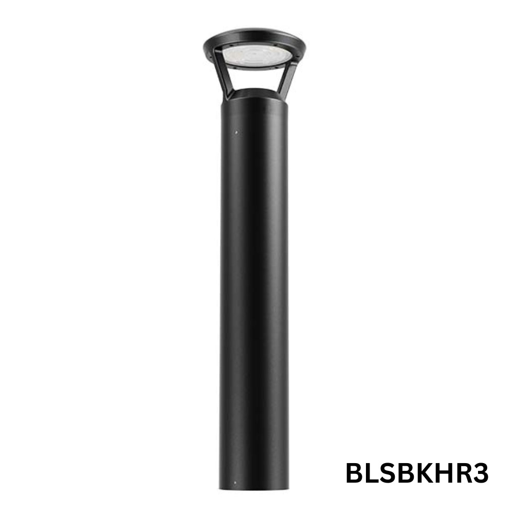 Outdoor Landscape Lighting LED 12V Low Voltage BLSBKHR 42" Black Round 120V Line Voltage Aluminum Bollard Lights Adjustable 14W/19W24W 5CCT 2700K/3000K/3500K/4000K/5000K 140LM/W Commercial Bollard Path Light Outdoor Lighting with Dusk to Dawn Photocell IP65 Waterproof 4