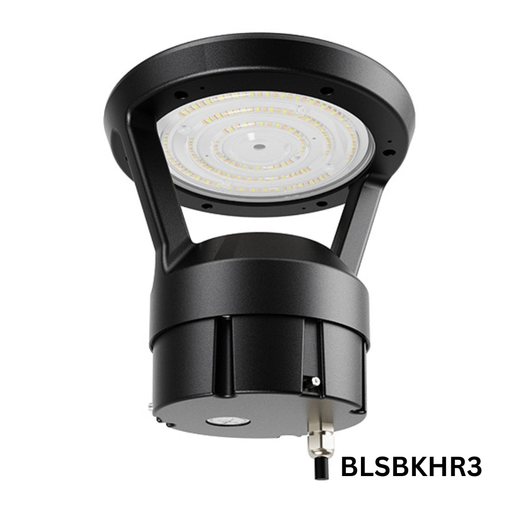 Outdoor Landscape Lighting LED 12V Low Voltage BLSBKHR 42" Black Round 120V Line Voltage Aluminum Bollard Lights Adjustable 14W/19W24W 5CCT 2700K/3000K/3500K/4000K/5000K 140LM/W Commercial Bollard Path Light Outdoor Lighting with Dusk to Dawn Photocell IP65 Waterproof