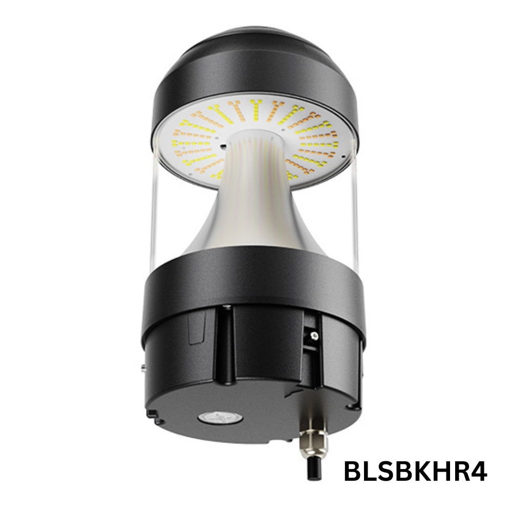 Outdoor Landscape Lighting LED 12V Low Voltage BLSBKHR 42" Black Round 120V Line Voltage Aluminum Bollard Lights Adjustable 14W/19W24W 5CCT 2700K/3000K/3500K/4000K/5000K 140LM/W Commercial Bollard Path Light Outdoor Lighting with Dusk to Dawn Photocell IP65 Waterproof