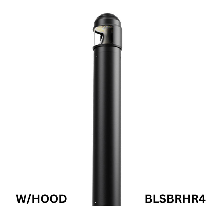 Outdoor Landscape Lighting LED 12V Low Voltage BLSBKHR 42" Black Round 120V Line Voltage Aluminum Bollard Lights Adjustable 14W/19W24W 5CCT 2700K/3000K/3500K/4000K/5000K 140LM/W Commercial Bollard Path Light Outdoor Lighting with Dusk to Dawn Photocell IP65 Waterproof