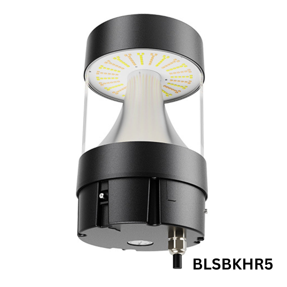 Outdoor Landscape Lighting LED 12V Low Voltage BLSBKHR 42" Black Round 120V Line Voltage Aluminum Bollard Lights Adjustable 14W/19W24W 5CCT 2700K/3000K/3500K/4000K/5000K 140LM/W Commercial Bollard Path Light Outdoor Lighting with Dusk to Dawn Photocell IP65 Waterproof