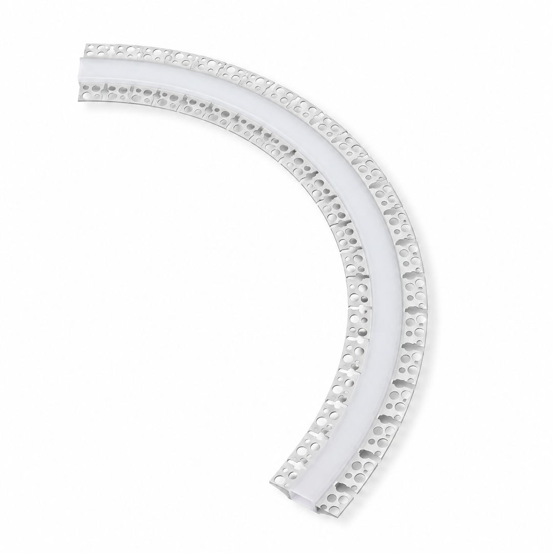 Outdoor Landscape Lighting LED 12V Low Voltage BN5616 Plaster In 8 ft Bendable Aluminum Channel 2.04" x 0.59" 10 Pack LED Strip Light Cover