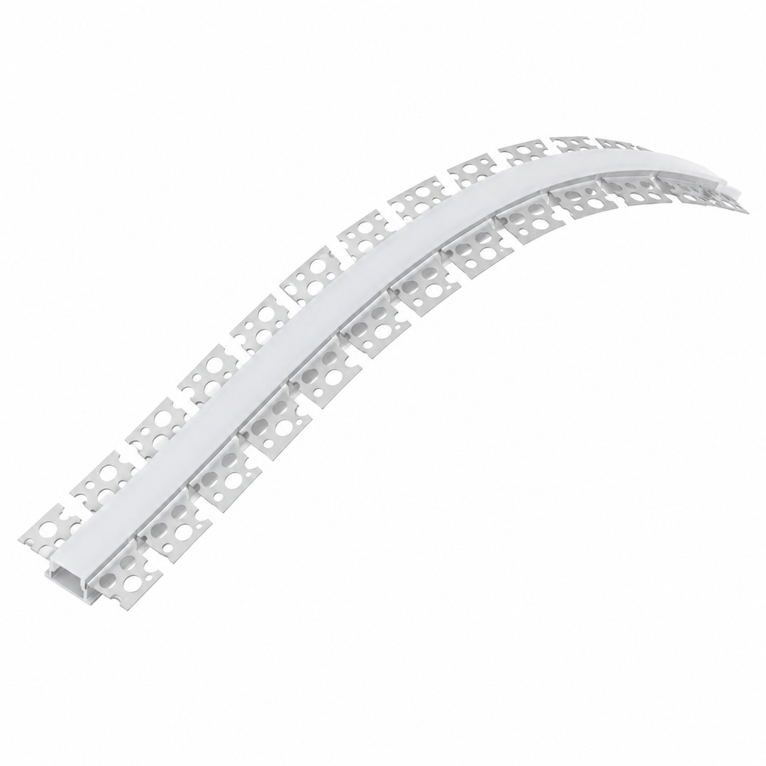 Outdoor Landscape Lighting LED 12V Low Voltage BN5616 Plaster In 8 ft Bendable Aluminum Channel 2.04" x 0.59" 10 Pack LED Strip Light Cover