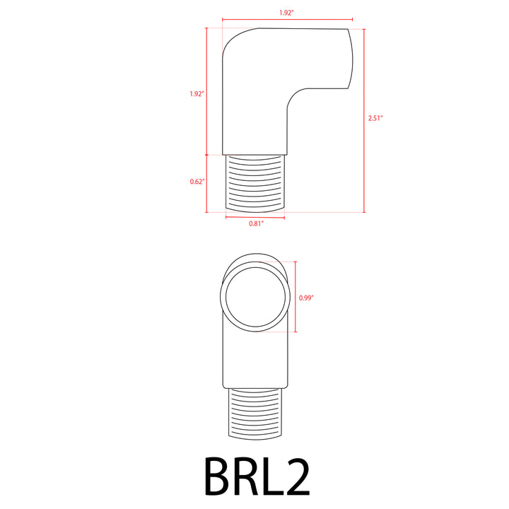 BRL2 Acoplamiento de 90° de latón fundido | Accesorio de iluminación de paisaje
