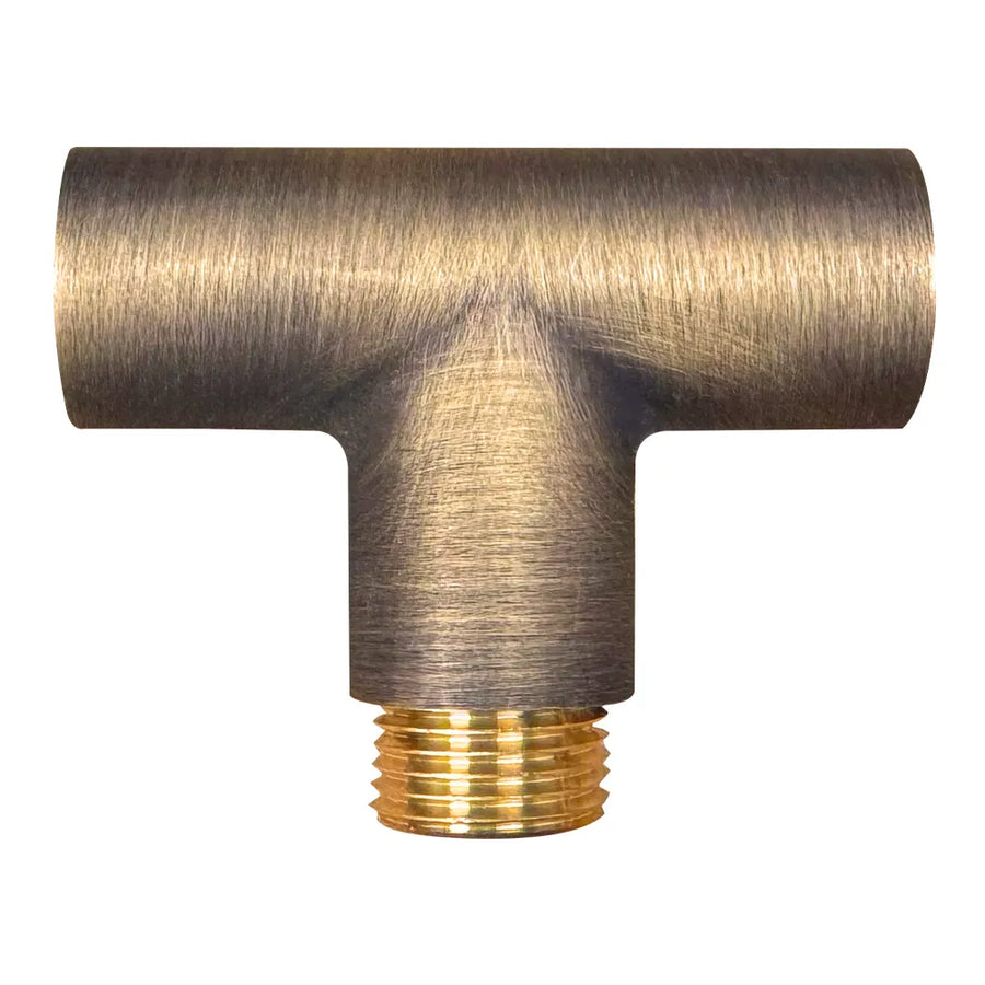 Outdoor Landscape Lighting LED 12V Low Voltage BRT1 Cast Brass T-Bar Coupling | Landscape Lighting Accessory Natural Brass
