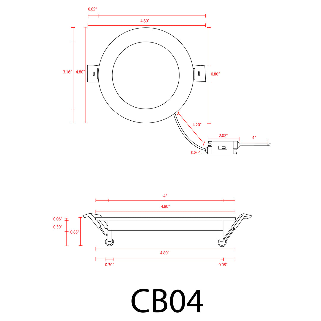 CB04 Cast Aluminum Slim Panel Light | 10W 3CCT Dimmable Integrated LED Low Voltage Down Light