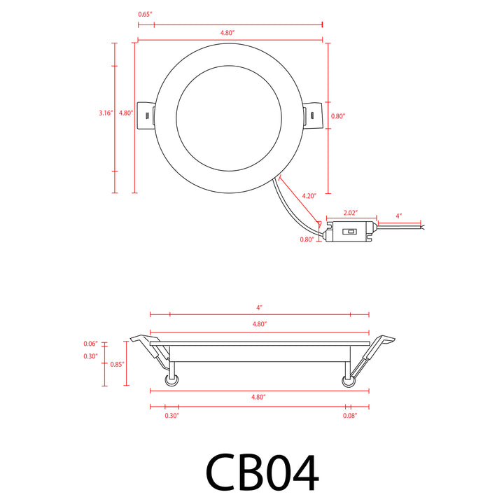 CB04 Cast Aluminum Slim Panel Light | 10W 3CCT Dimmable Integrated LED Low Voltage Down Light