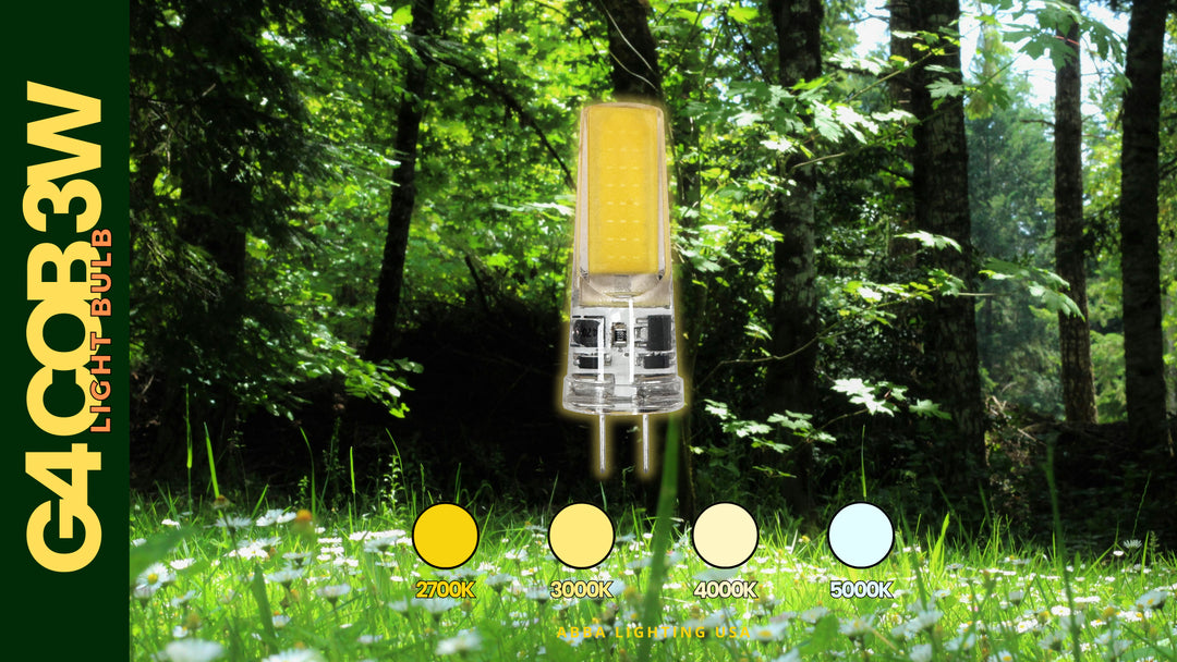 G4 5 Pack 3W 300LM COB Round LED Light Bulb 12V 180° Bulb Energy Efficient
