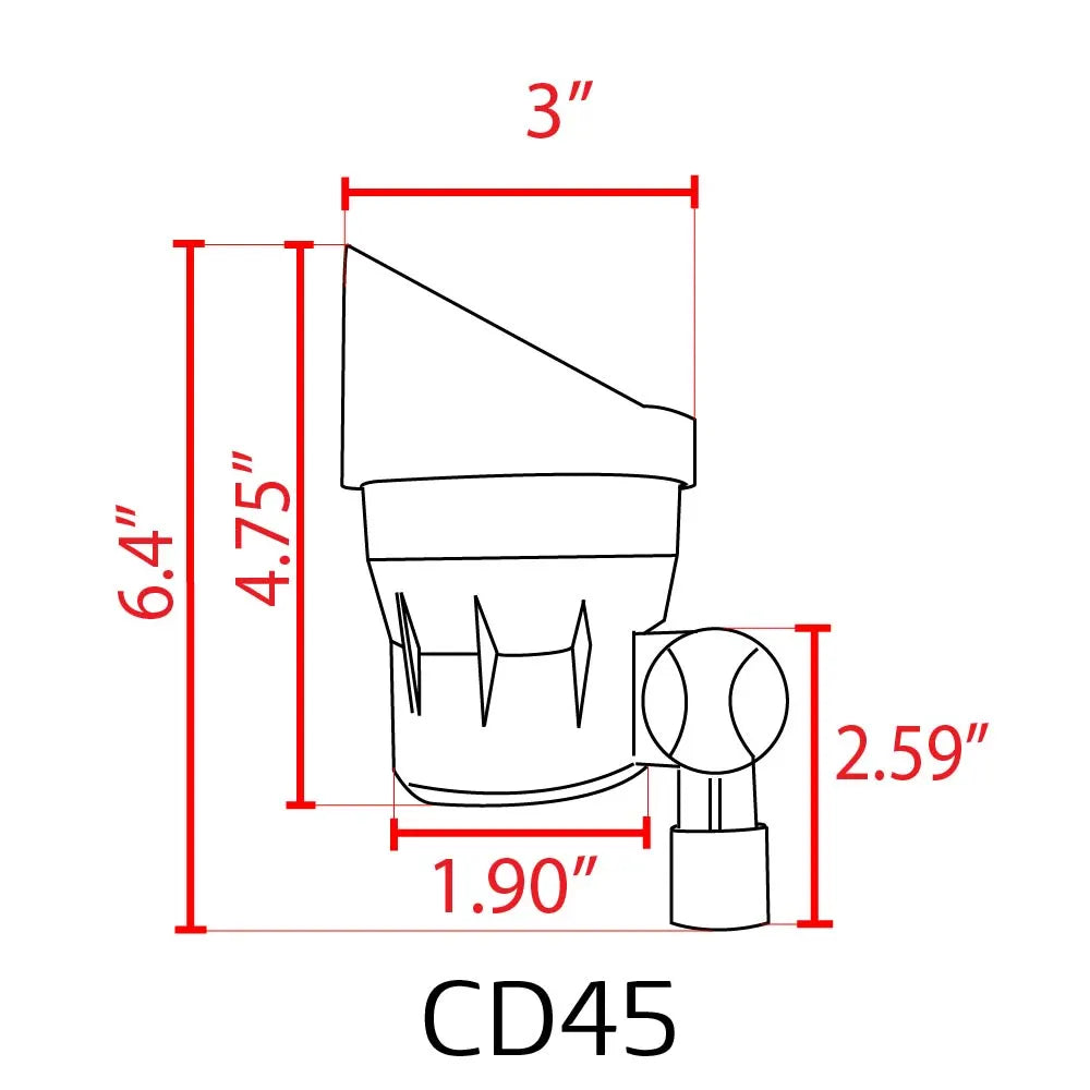 CD45 4x/8x/12x Package 12V Low Voltage Black 3000K Warm White Integrated LED Directional Up Light Outdoor Aluminum Spotlight